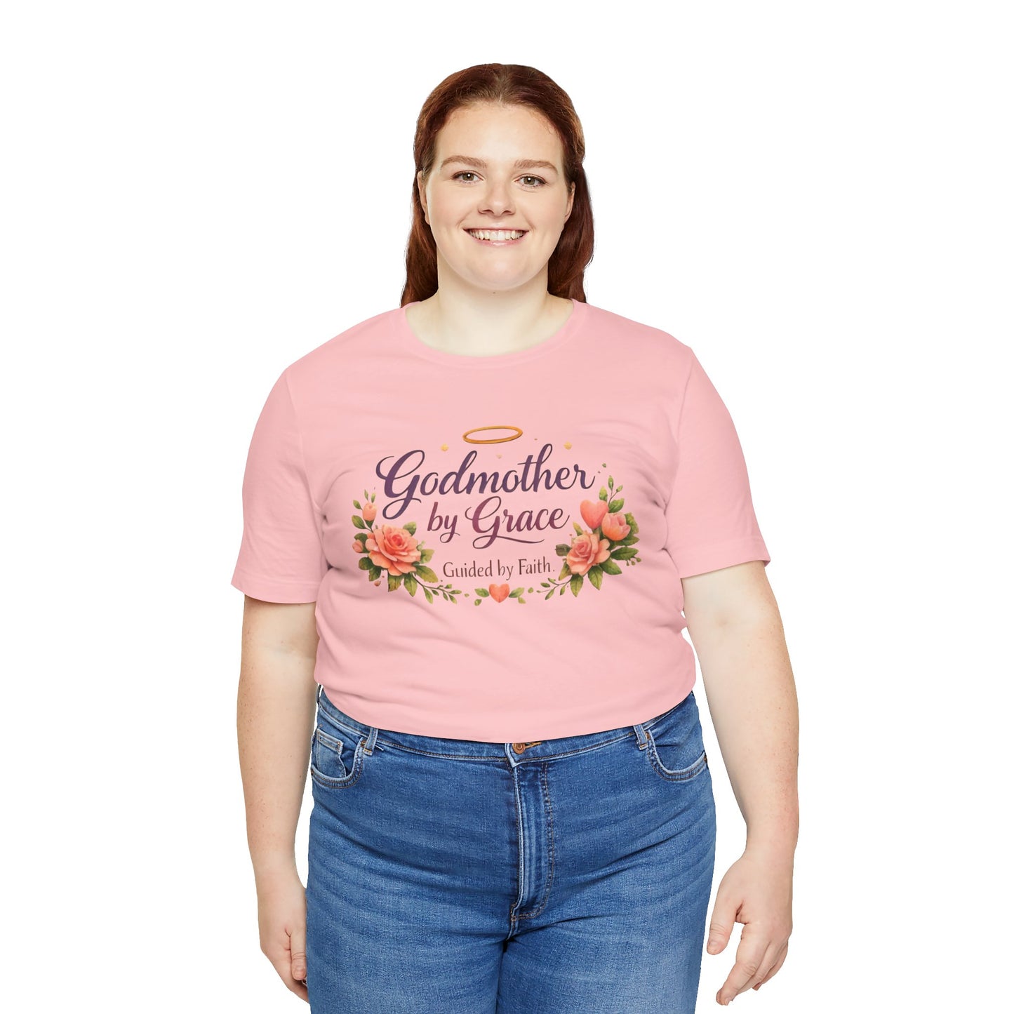 Godmother by Grace Floral Tee — 'Guided by Faith' Godmother T-Shirt