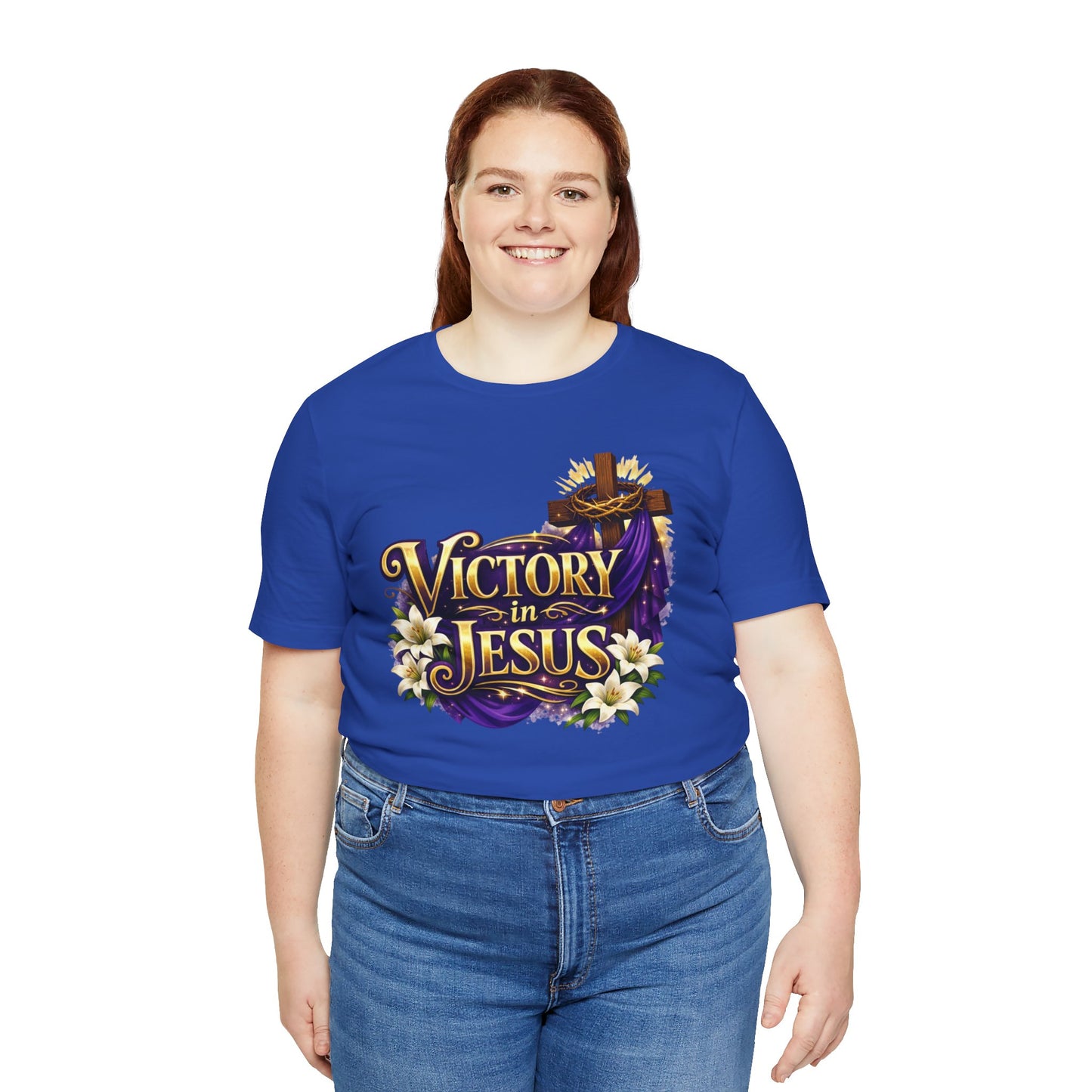 Victory In Jesus Christian T-Shirt — Cross Faith Tee