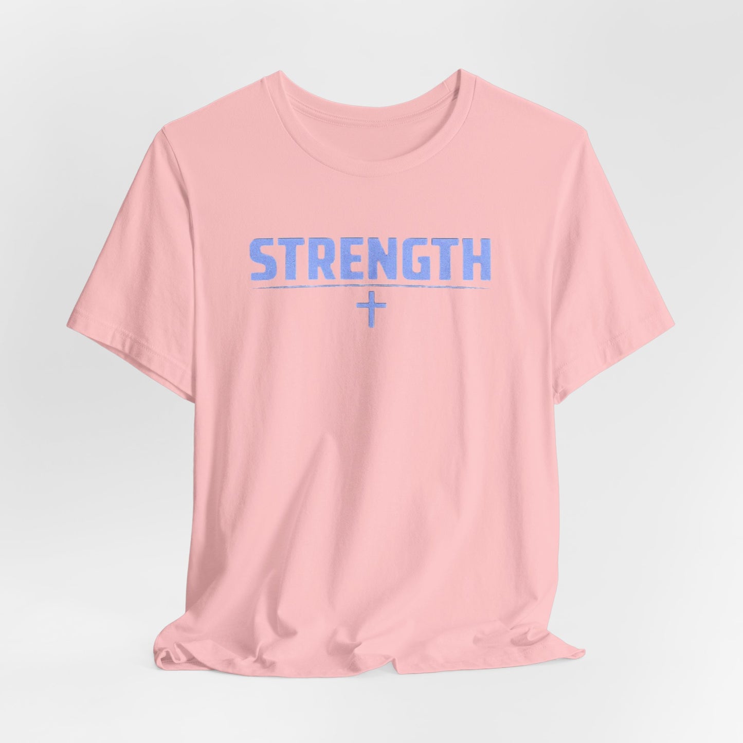 Strength with Cross Tee — Minimal Motivational Fitness Shirt