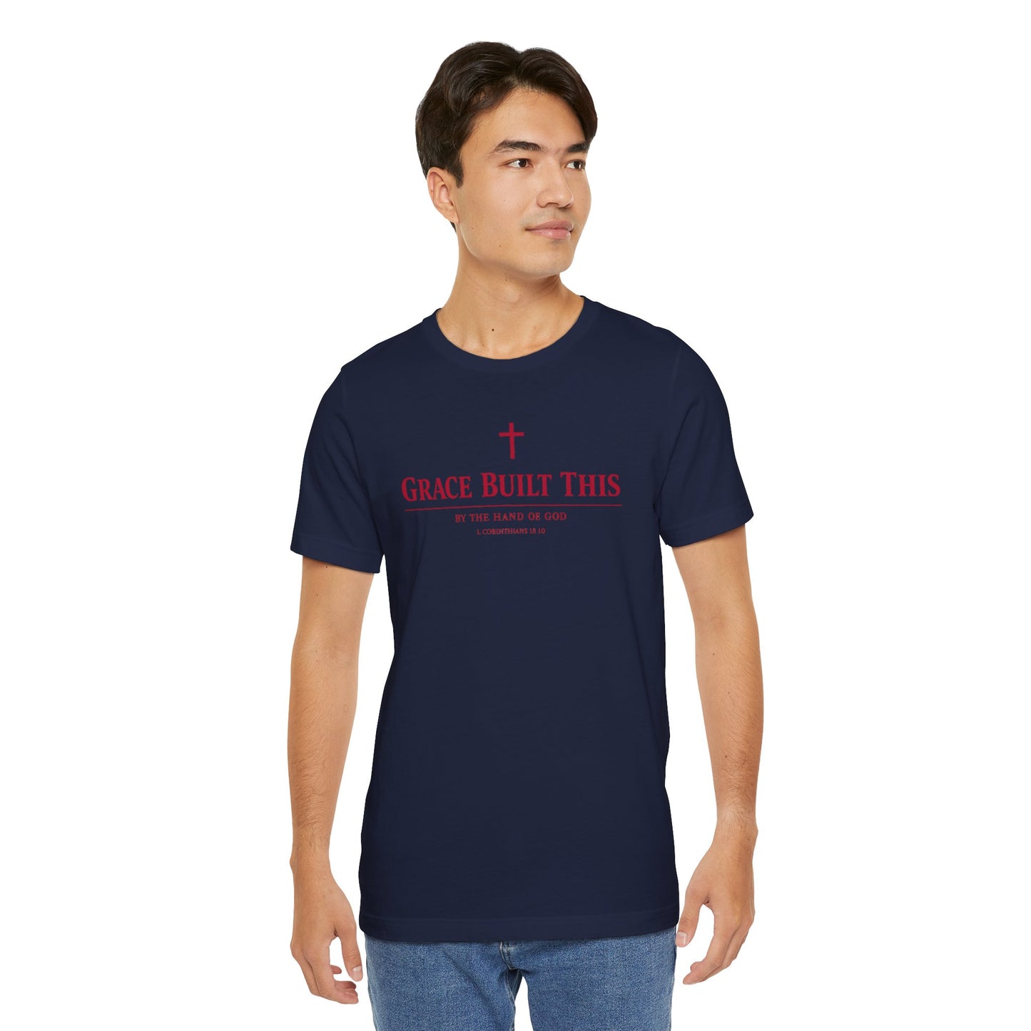 Grace Built This T-Shirt — Christian Faith Tee with Cross
