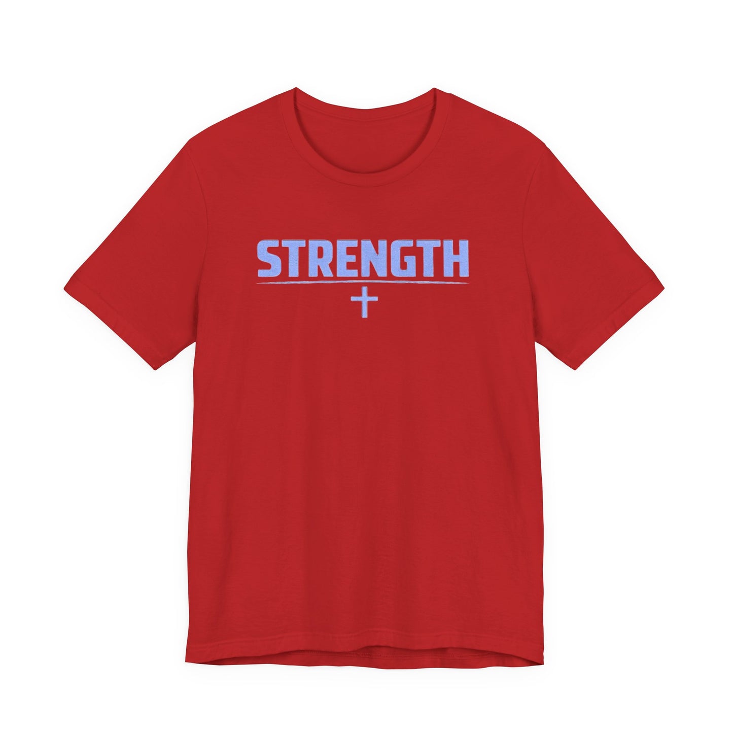 Strength with Cross Tee — Minimal Motivational Fitness Shirt