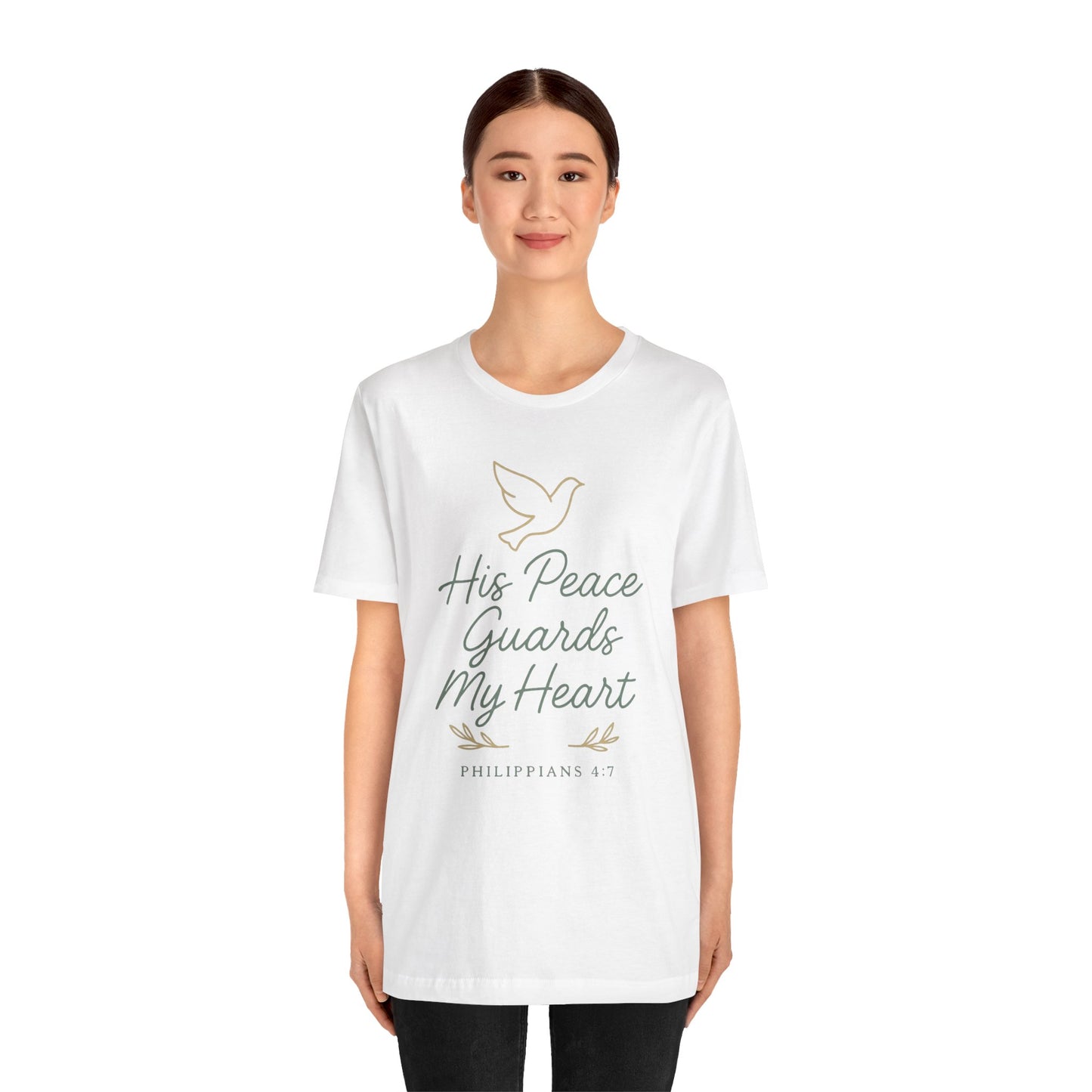 His Peace Guards My Heart Tee — Philippians 4:7 Christian Dove T-Shirt