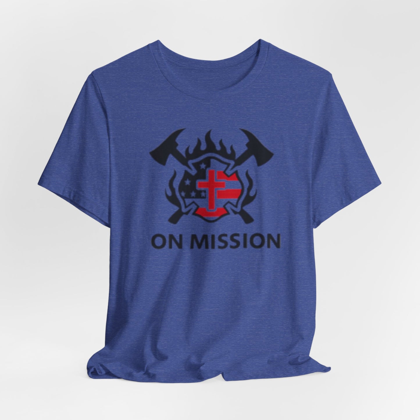On Mission Christian Cross & American Flag T‑Shirt