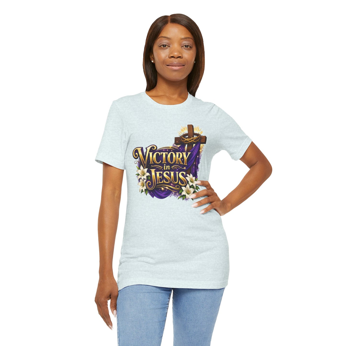 Victory In Jesus Christian T-Shirt — Cross Faith Tee