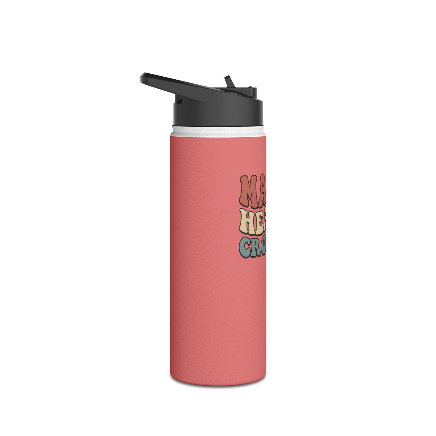 Make Heaven Crowded Stainless Steel Water Bottle — Retro Pink Inspirational Bottle