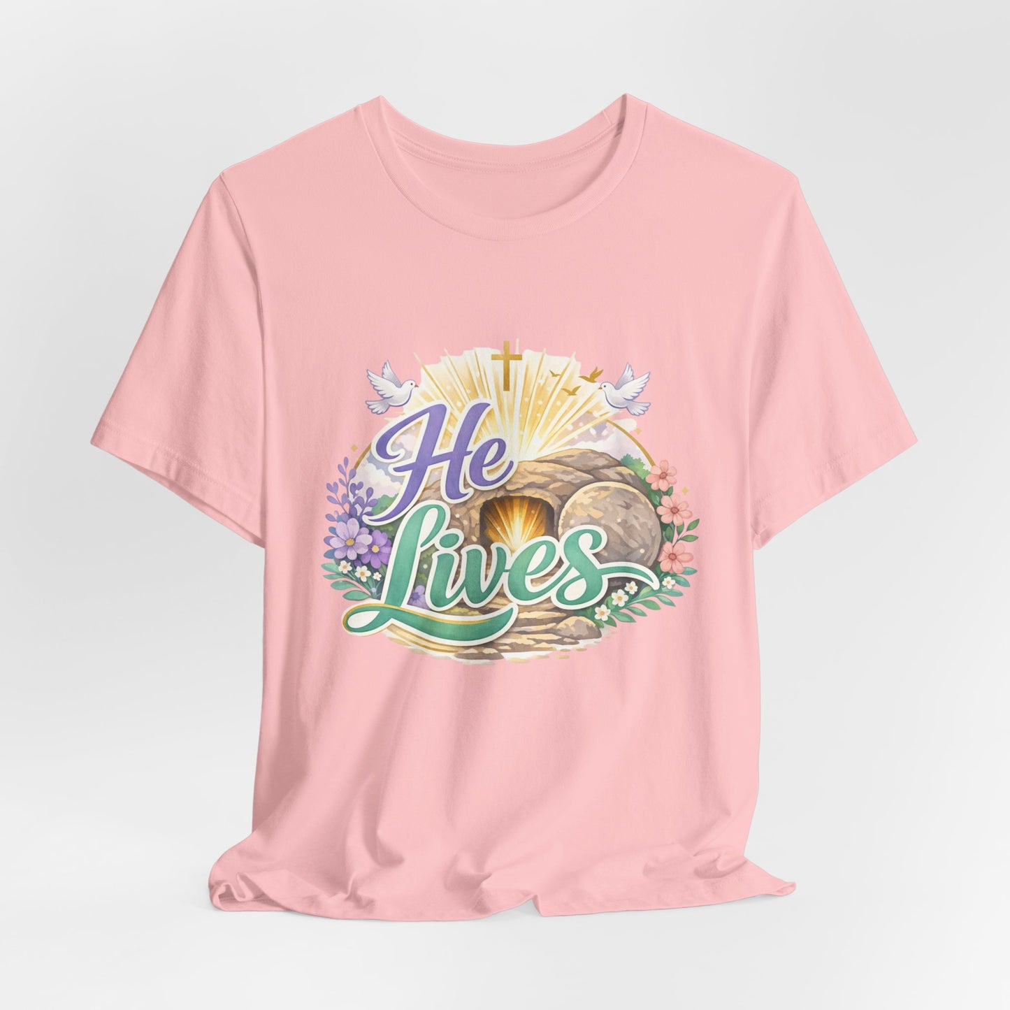 He Lives Jesus Tomb Tee — Christian Easter T‑Shirt