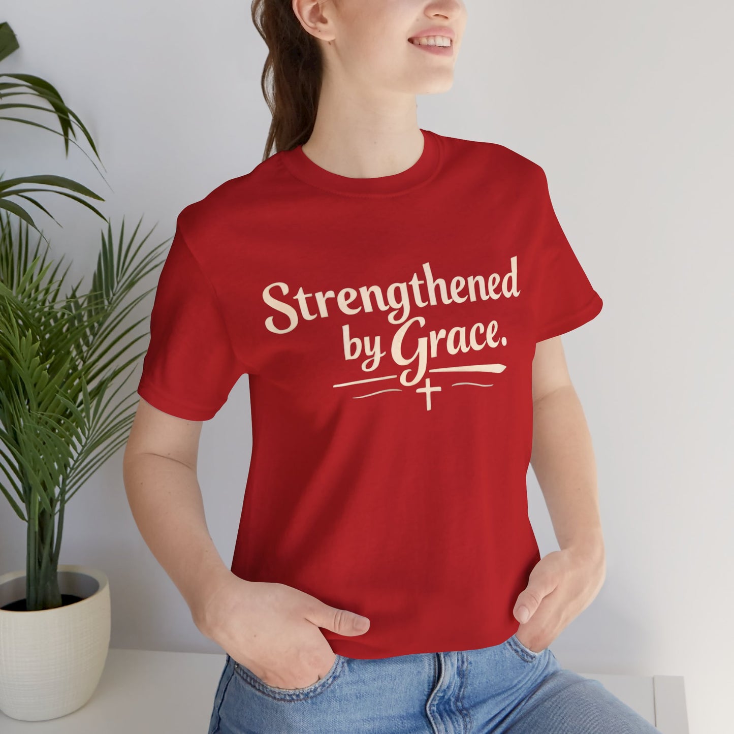 Strengthened by Grace T‑Shirt — Inspirational Faith Tee