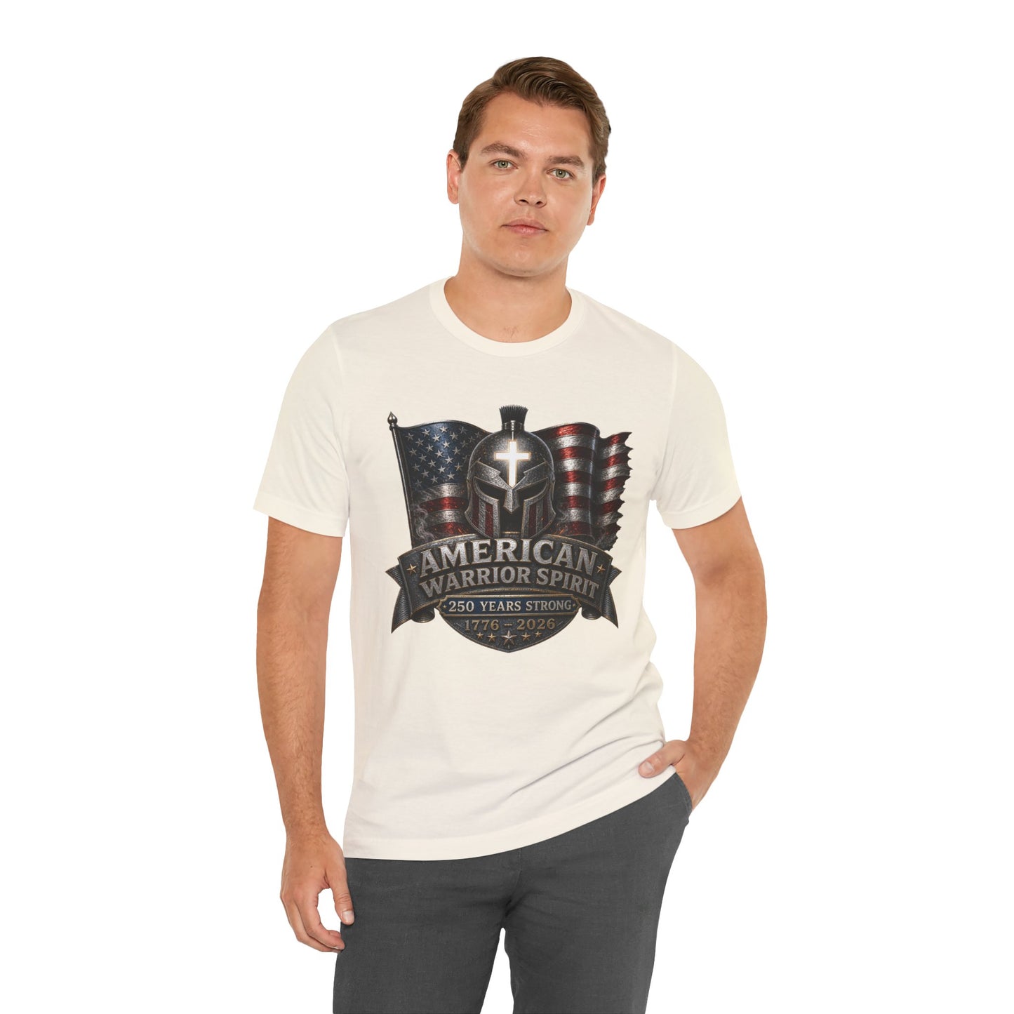 American Warrior Spirit T-Shirt – Patriotic 250 Years Strong Tee (1776–2026)