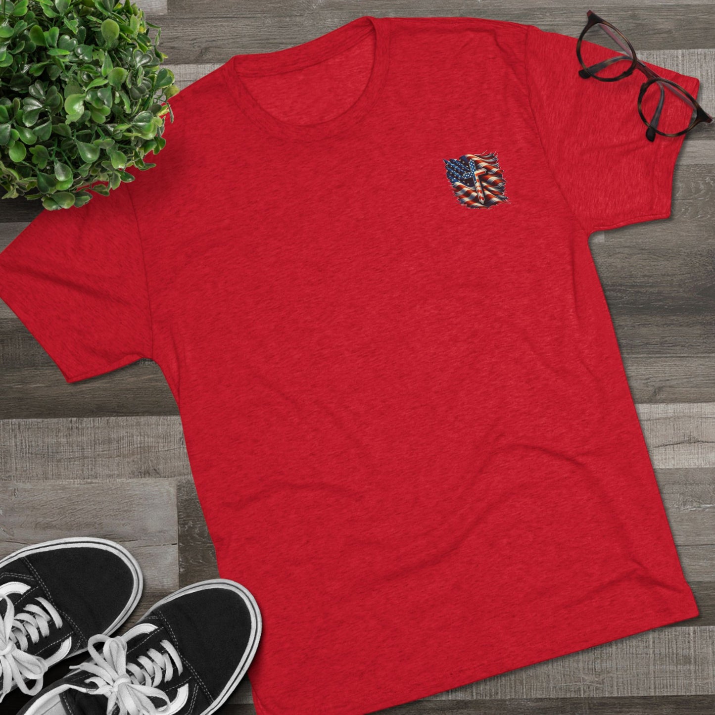 Unisex Tri-Blend Crew Tee "GOD BLESS AMERICA"