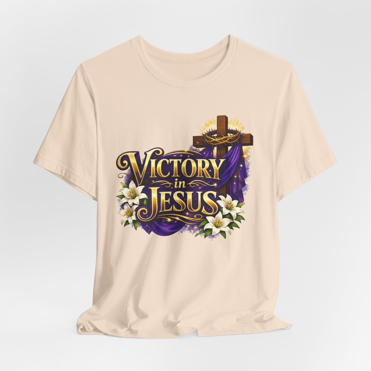 Victory In Jesus Christian T-Shirt — Cross Faith Tee