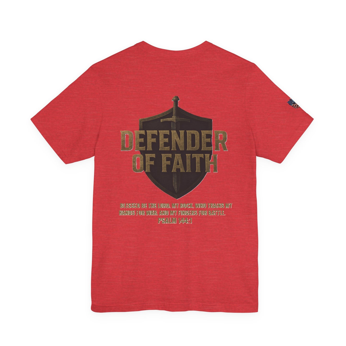 Psalm 144:1 'Defender of Faith' T-Shirt — Christian Scripture Tee