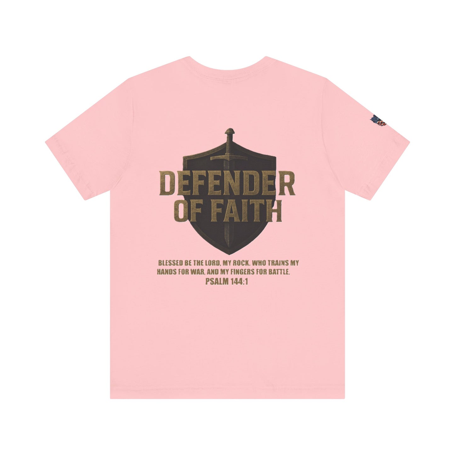 Psalm 144:1 'Defender of Faith' T-Shirt — Christian Scripture Tee