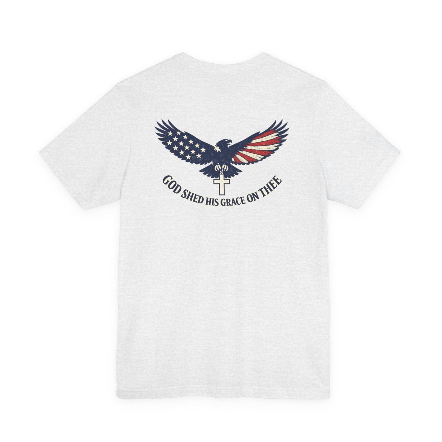 Patriotic Eagle T‑Shirt — "God Shed His Grace on Thee" Back Graphic Tee