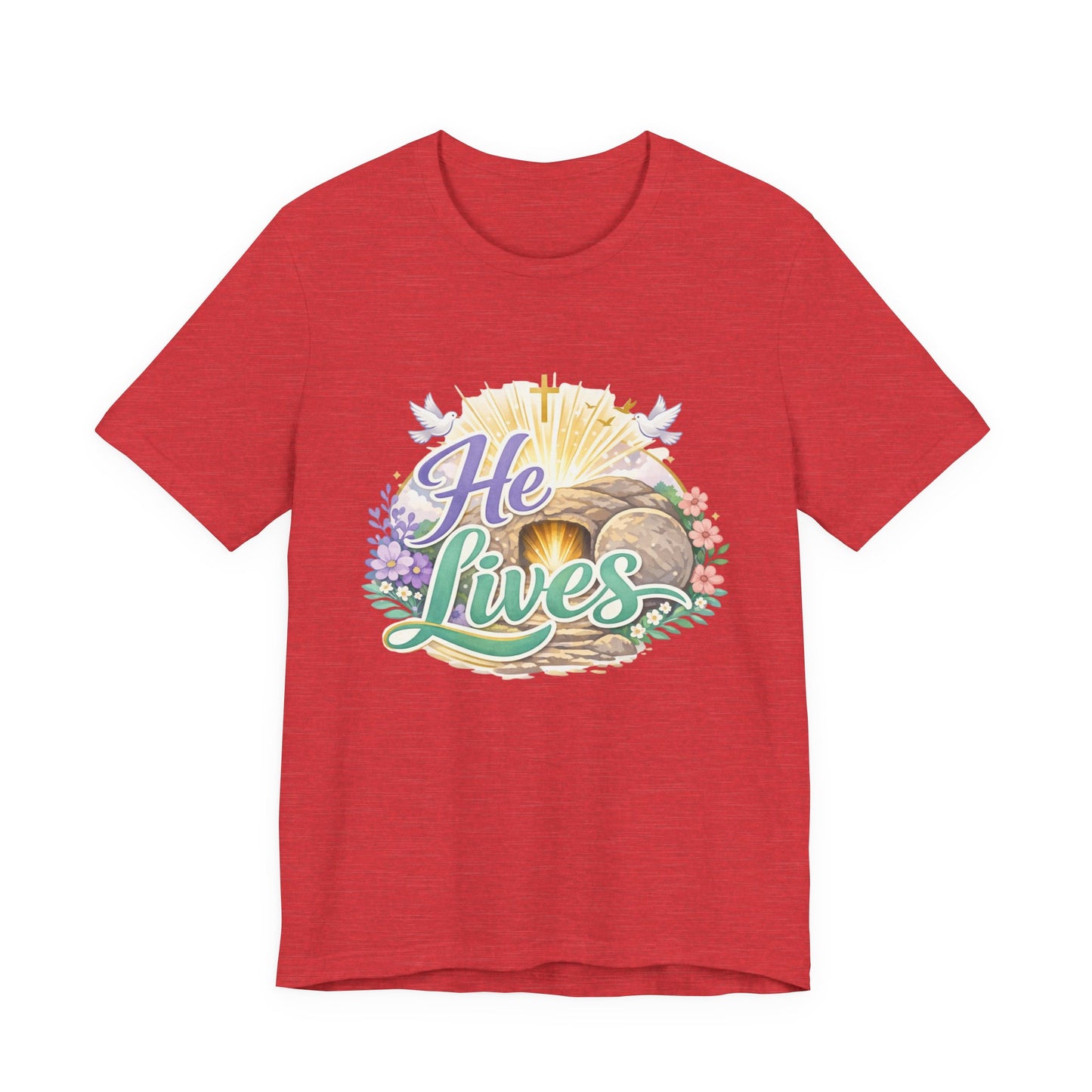 He Lives Jesus Tomb Tee — Christian Easter T‑Shirt