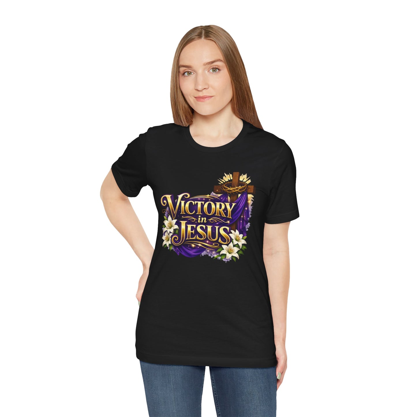 Victory In Jesus Christian T-Shirt — Cross Faith Tee