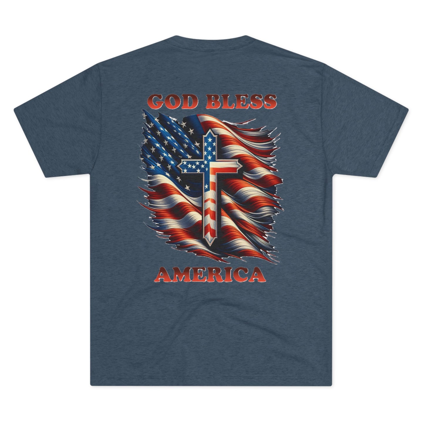 Unisex Tri-Blend Crew Tee "GOD BLESS AMERICA"