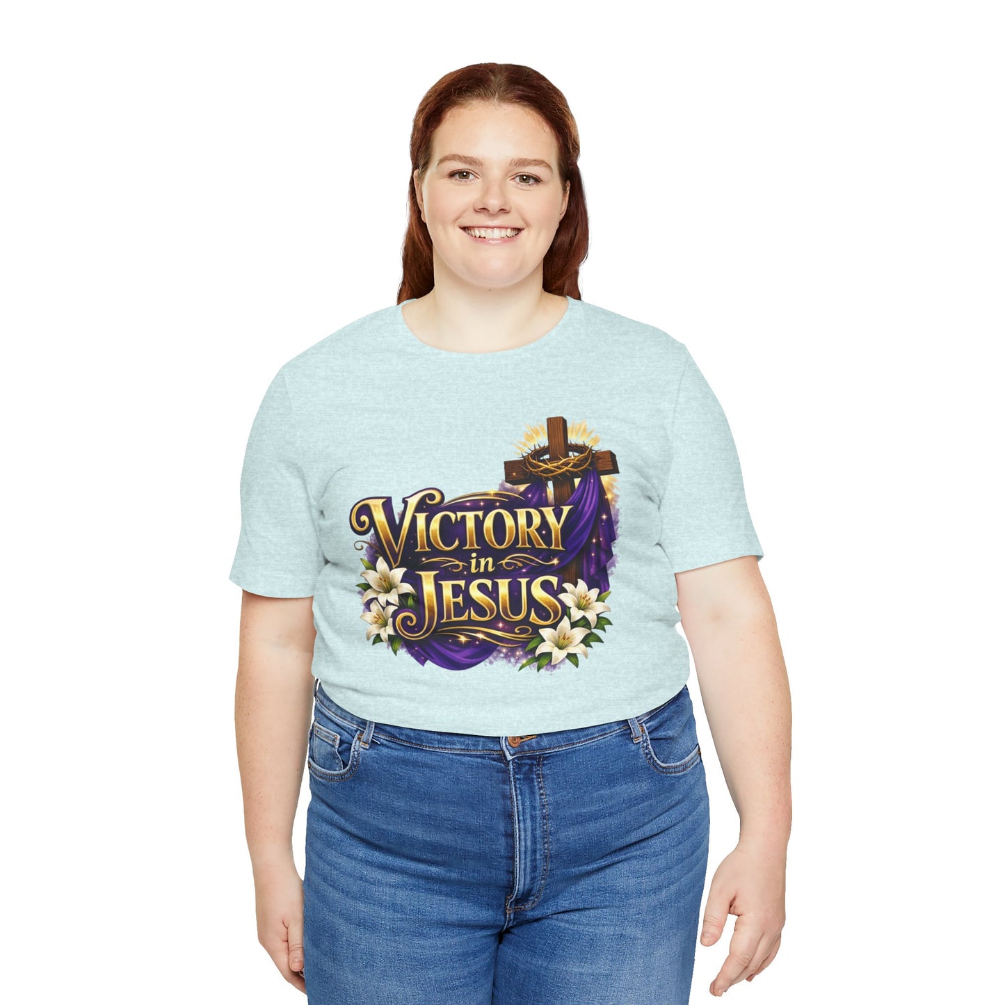 Victory In Jesus Christian T-Shirt — Cross Faith Tee