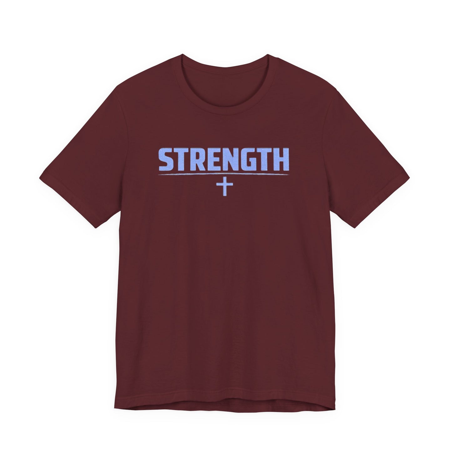 Strength with Cross Tee — Minimal Motivational Fitness Shirt