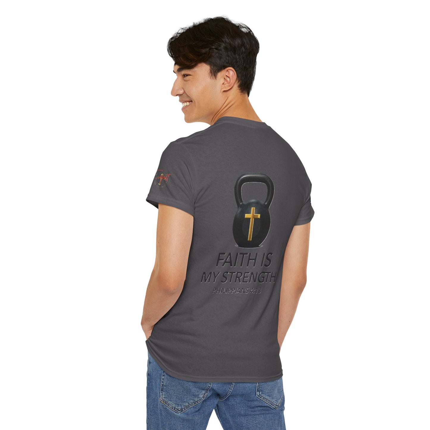 Christian Tee - Philippians 4:13 'Faith Is My Strength' (Copy)