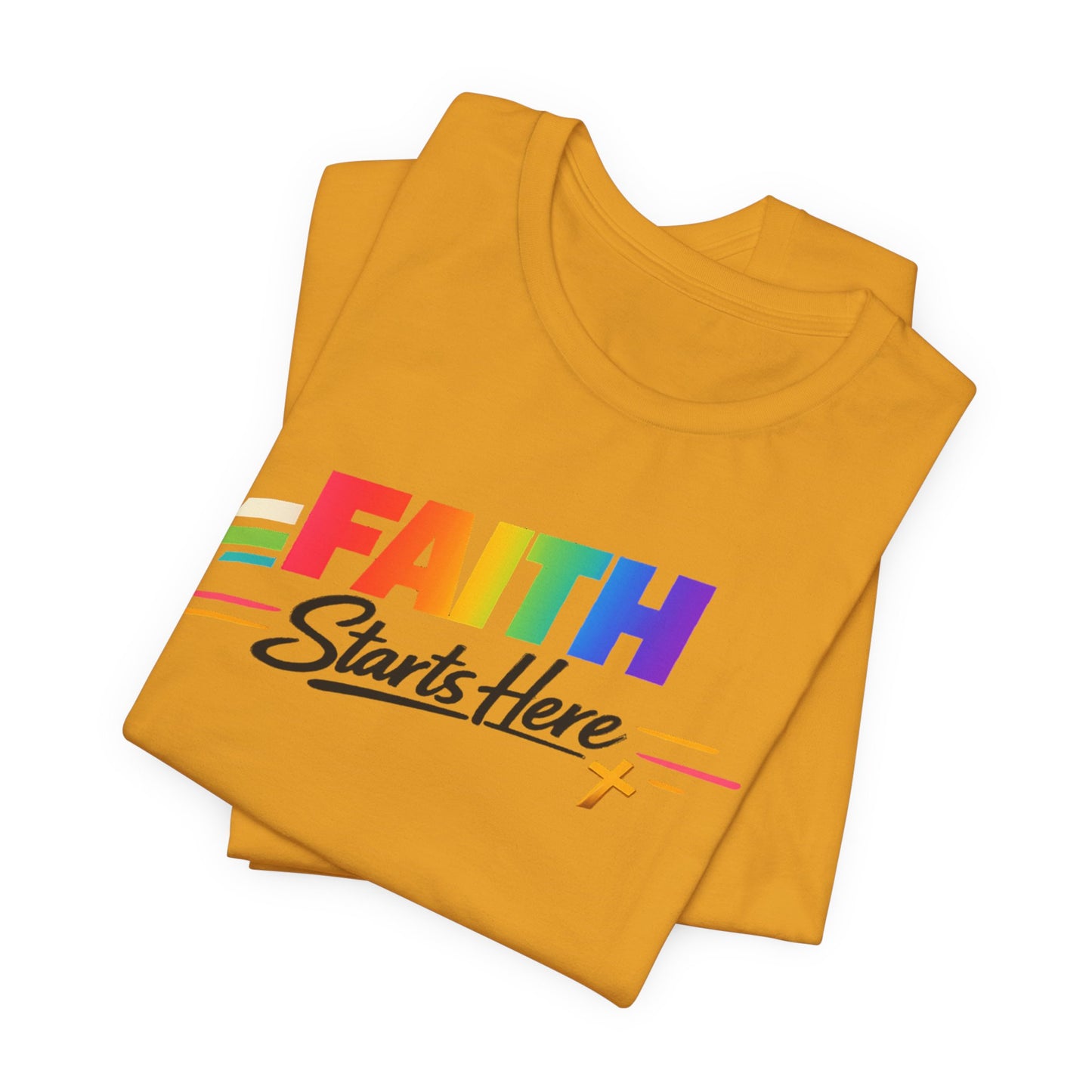 Faith Starts Here Rainbow Tee