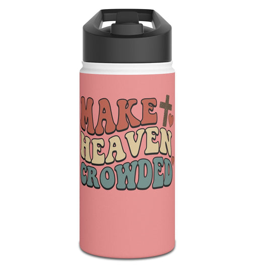 Make Heaven Crowded Stainless Steel Water Bottle — Retro Pink Inspirational Bottle