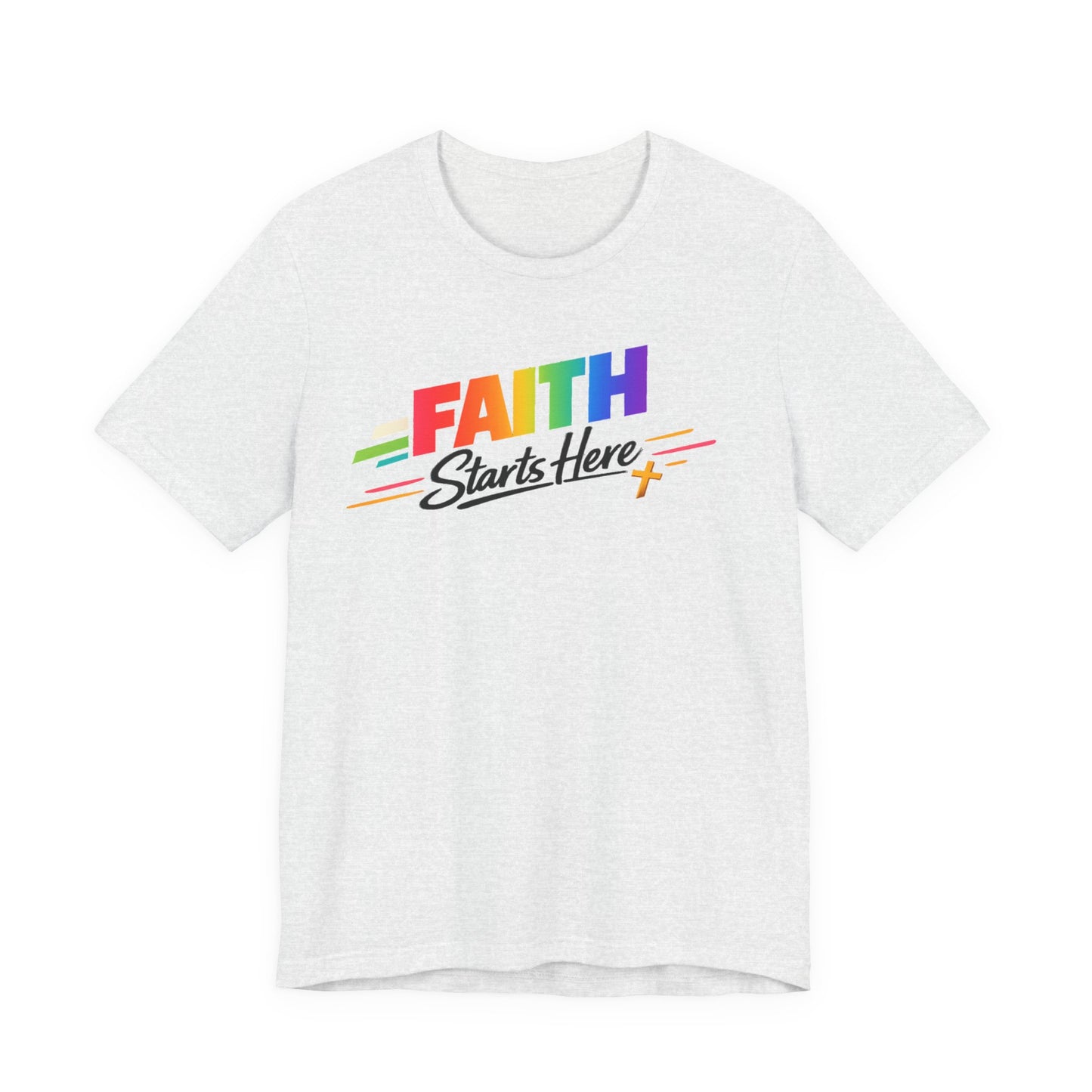 Faith Starts Here Rainbow Tee