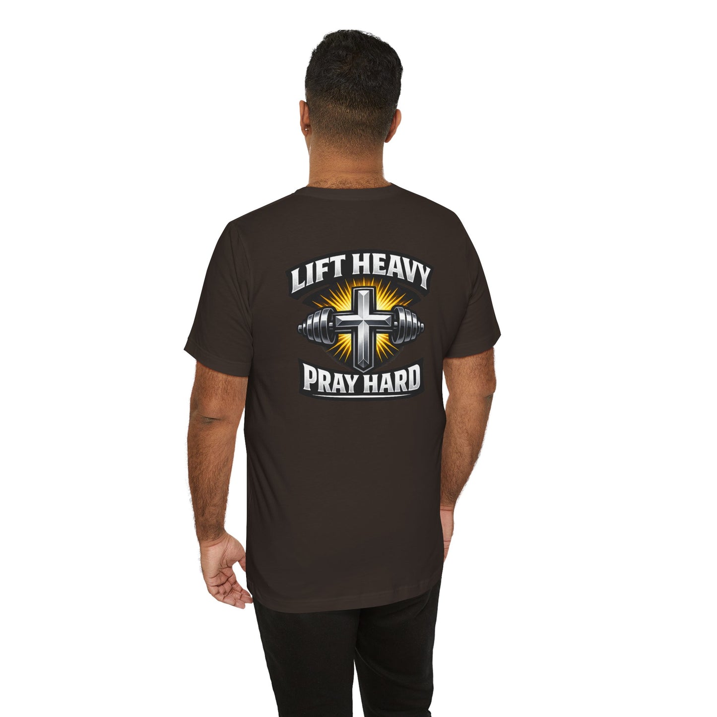 Lift Heavy Pray Hard T‑Shirt — Christian Fitness Gym Tee