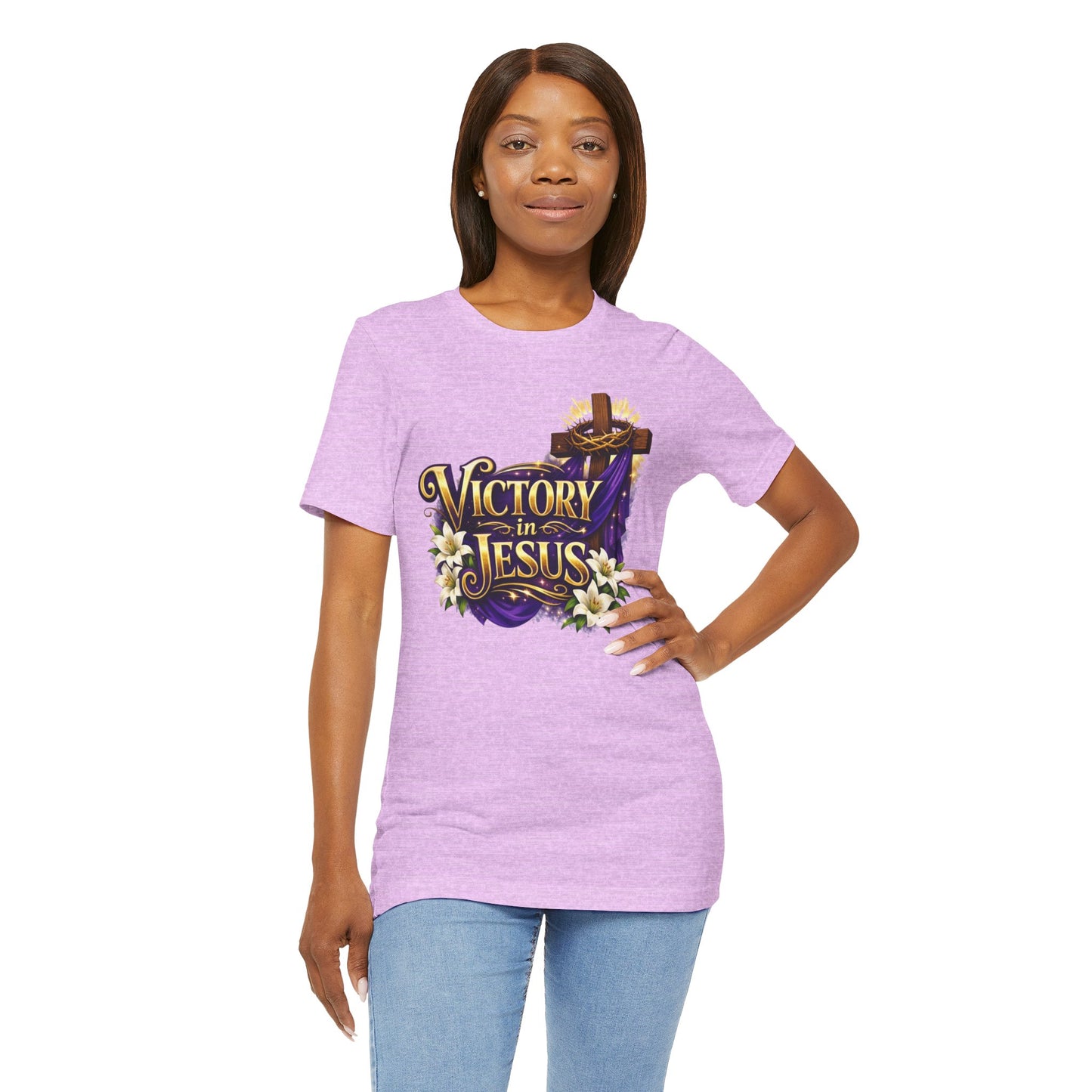 Victory In Jesus Christian T-Shirt — Cross Faith Tee