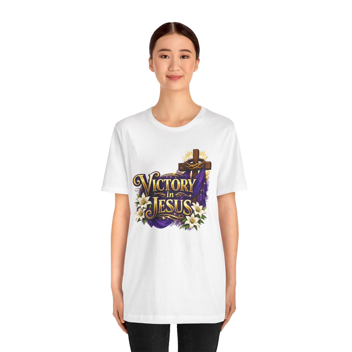 Victory In Jesus Christian T-Shirt — Cross Faith Tee