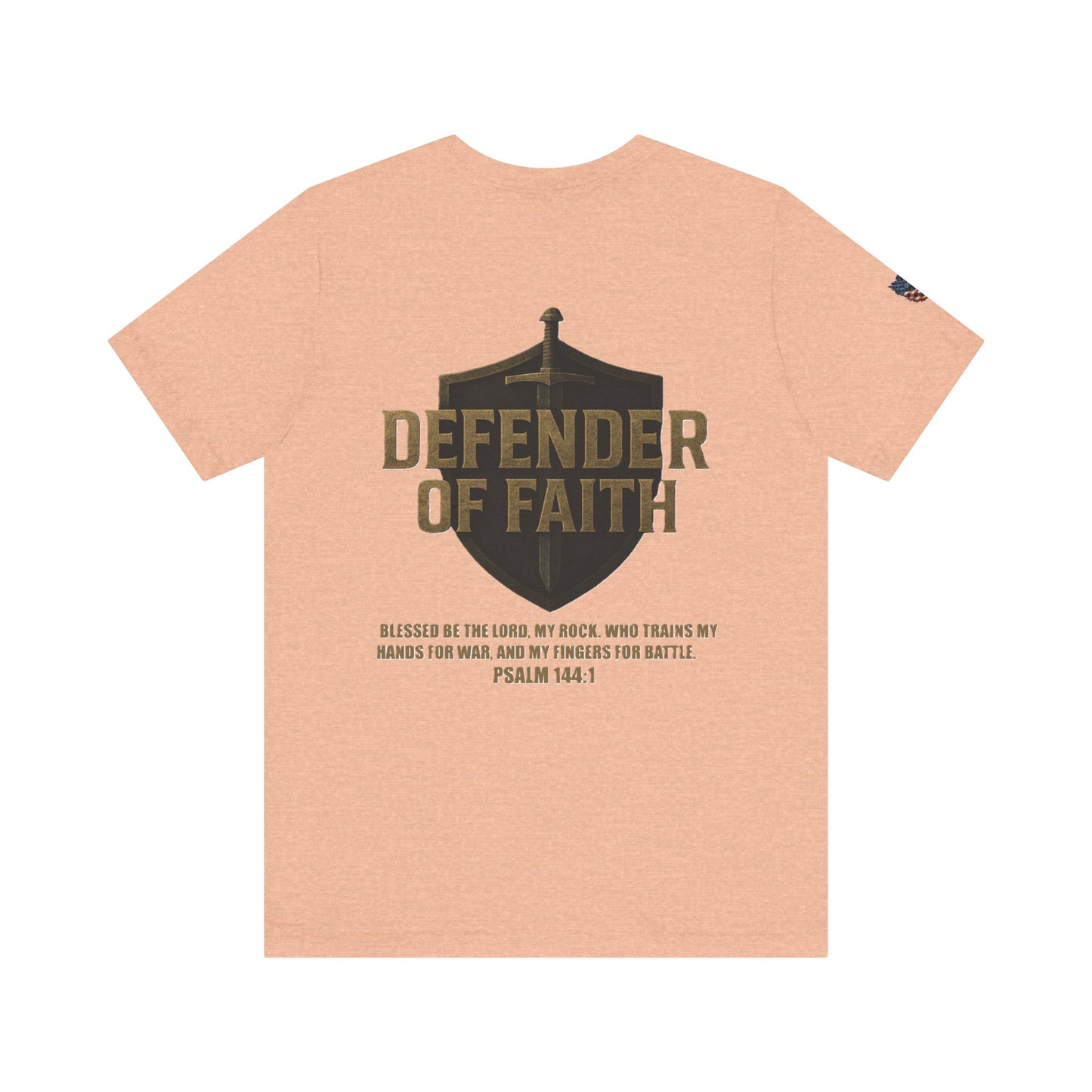 Psalm 144:1 'Defender of Faith' T-Shirt — Christian Scripture Tee