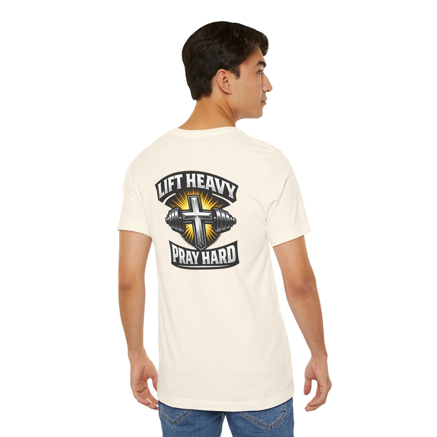 Lift Heavy Pray Hard T‑Shirt — Christian Fitness Gym Tee