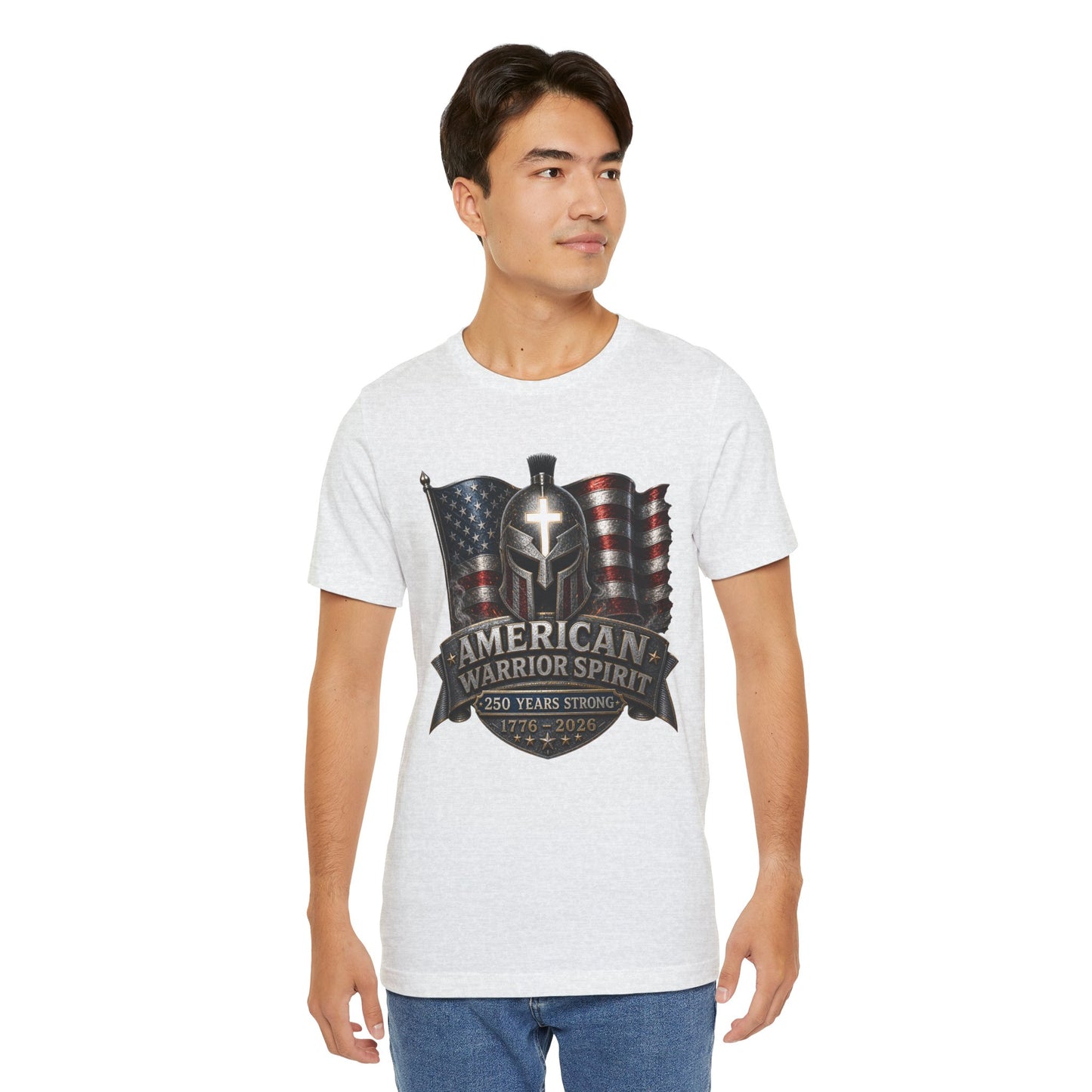 American Warrior Spirit T-Shirt – Patriotic 250 Years Strong Tee (1776–2026)