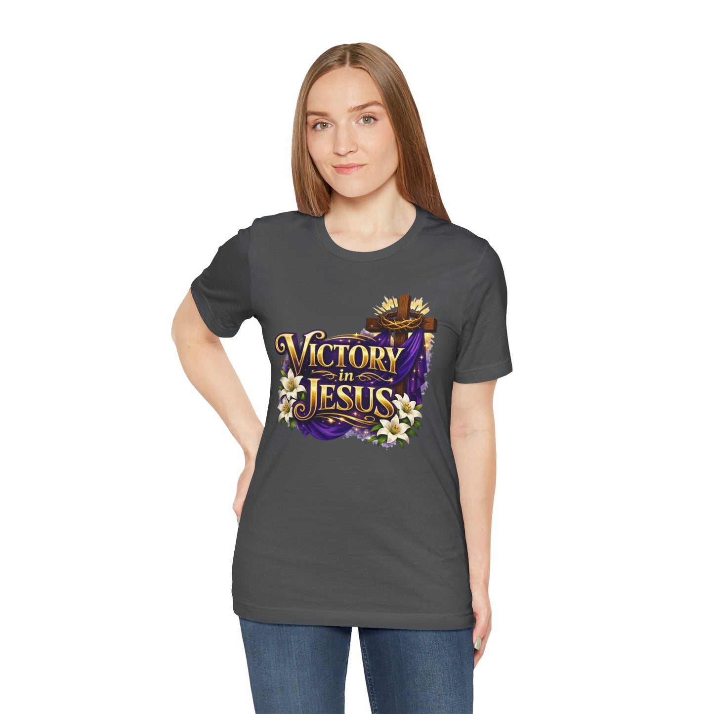 Victory In Jesus Christian T-Shirt — Cross Faith Tee