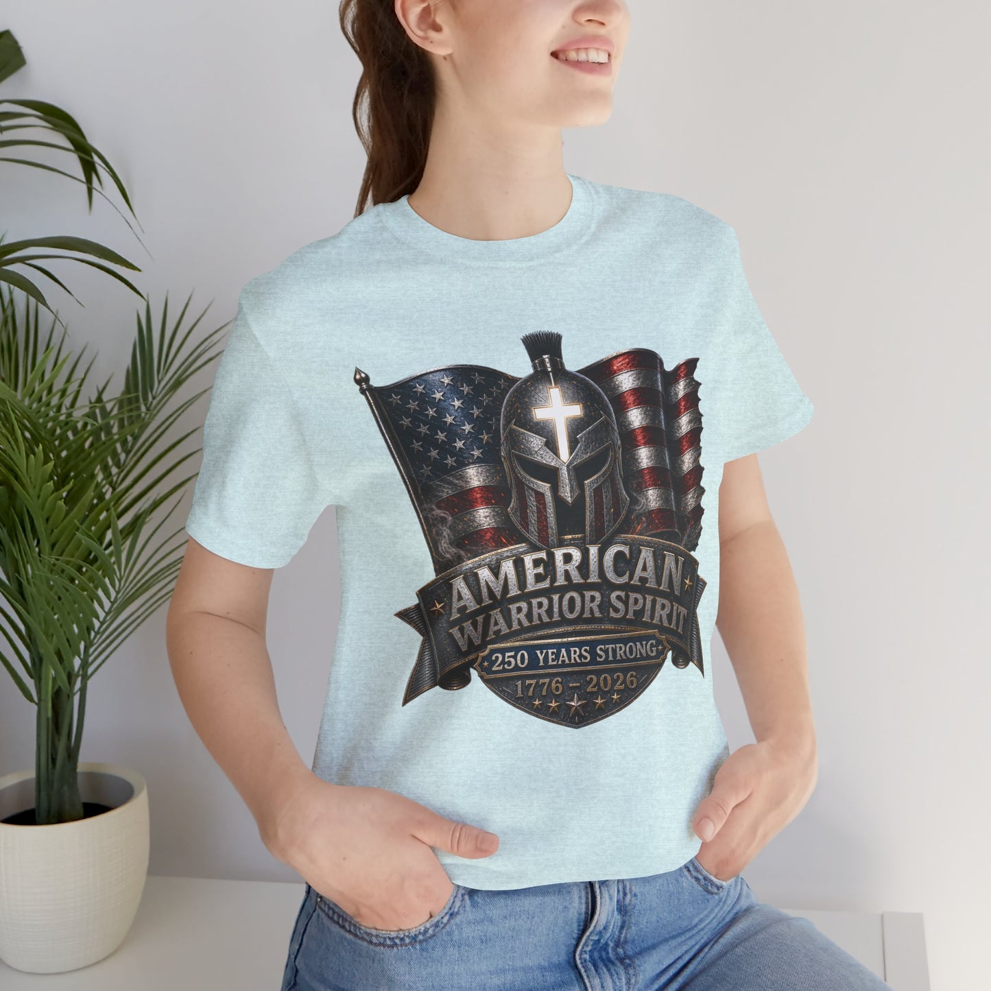 American Warrior Spirit T-Shirt – Patriotic 250 Years Strong Tee (1776–2026)