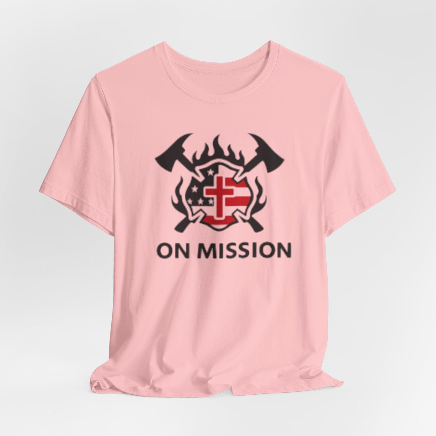 On Mission Christian Cross & American Flag T‑Shirt