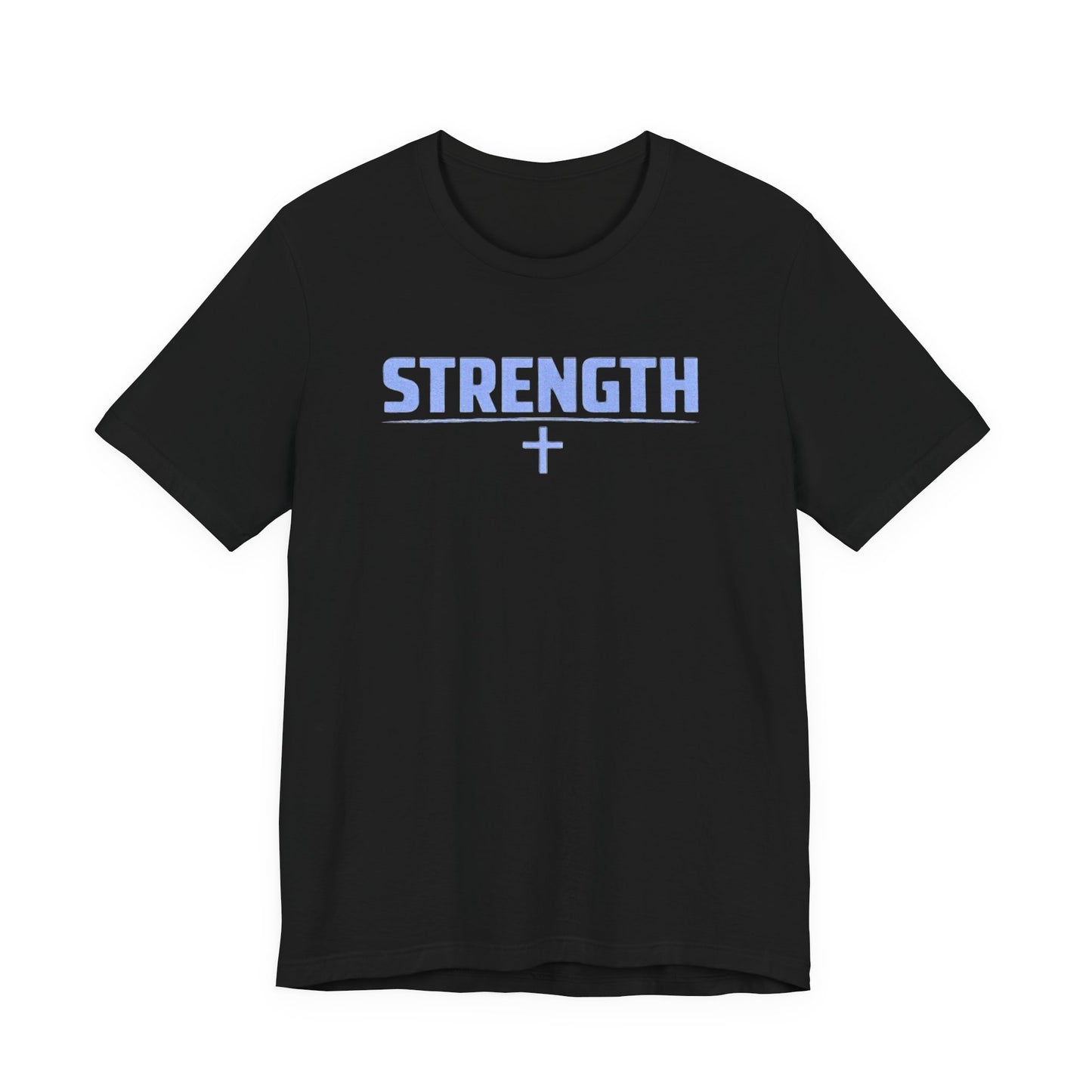 Strength with Cross Tee — Minimal Motivational Fitness Shirt