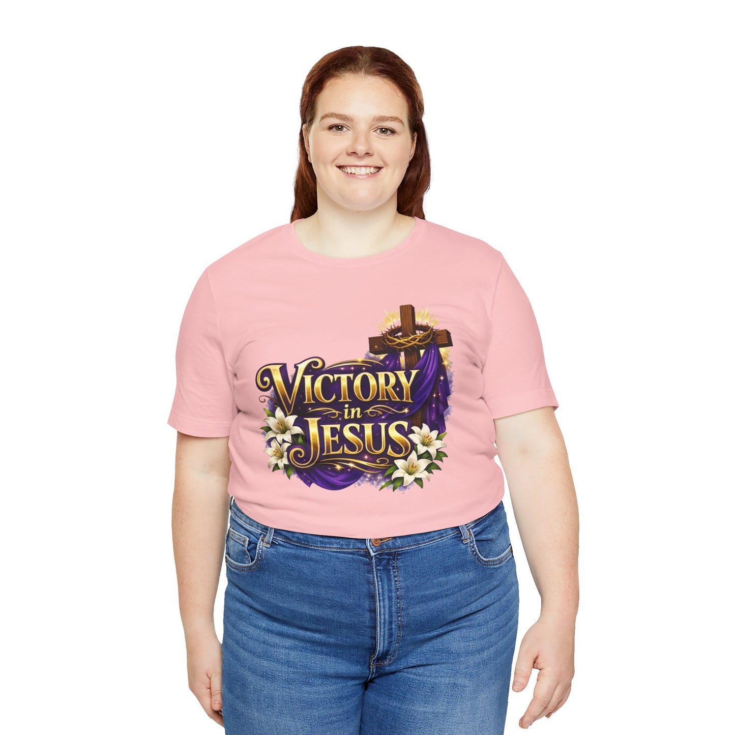 Victory In Jesus Christian T-Shirt — Cross Faith Tee