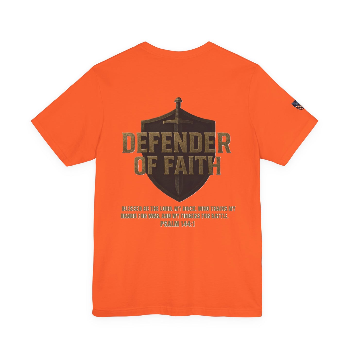 Psalm 144:1 'Defender of Faith' T-Shirt — Christian Scripture Tee