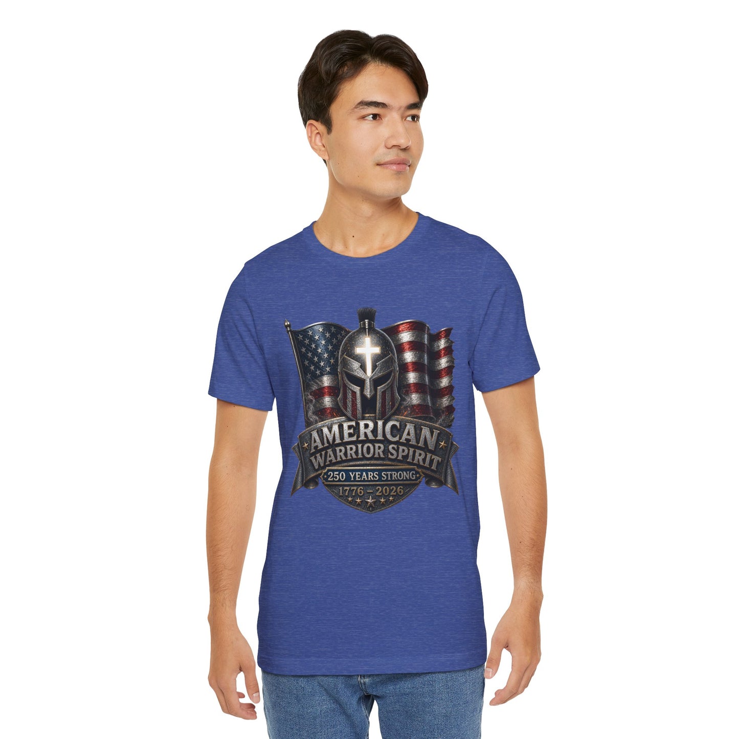 American Warrior Spirit T-Shirt – Patriotic 250 Years Strong Tee (1776–2026)