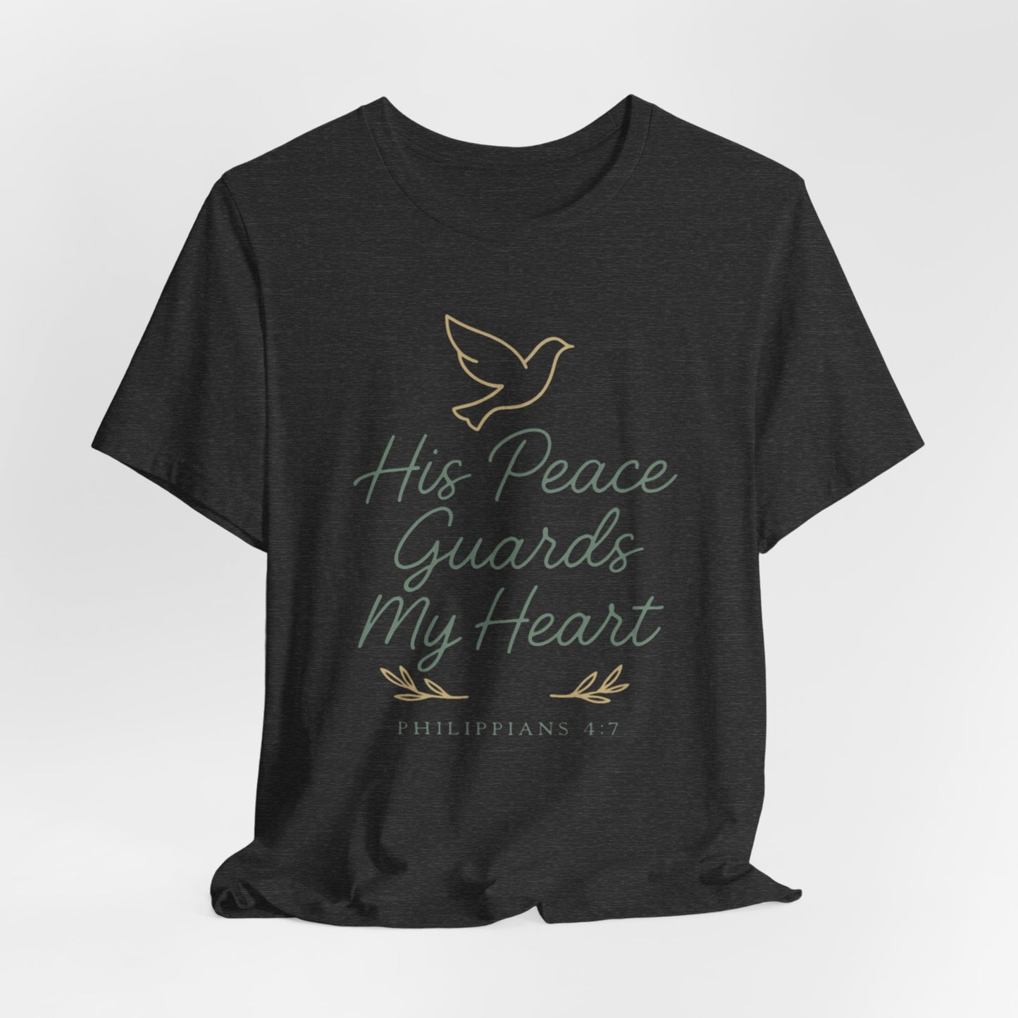 His Peace Guards My Heart Tee — Philippians 4:7 Christian Dove T-Shirt