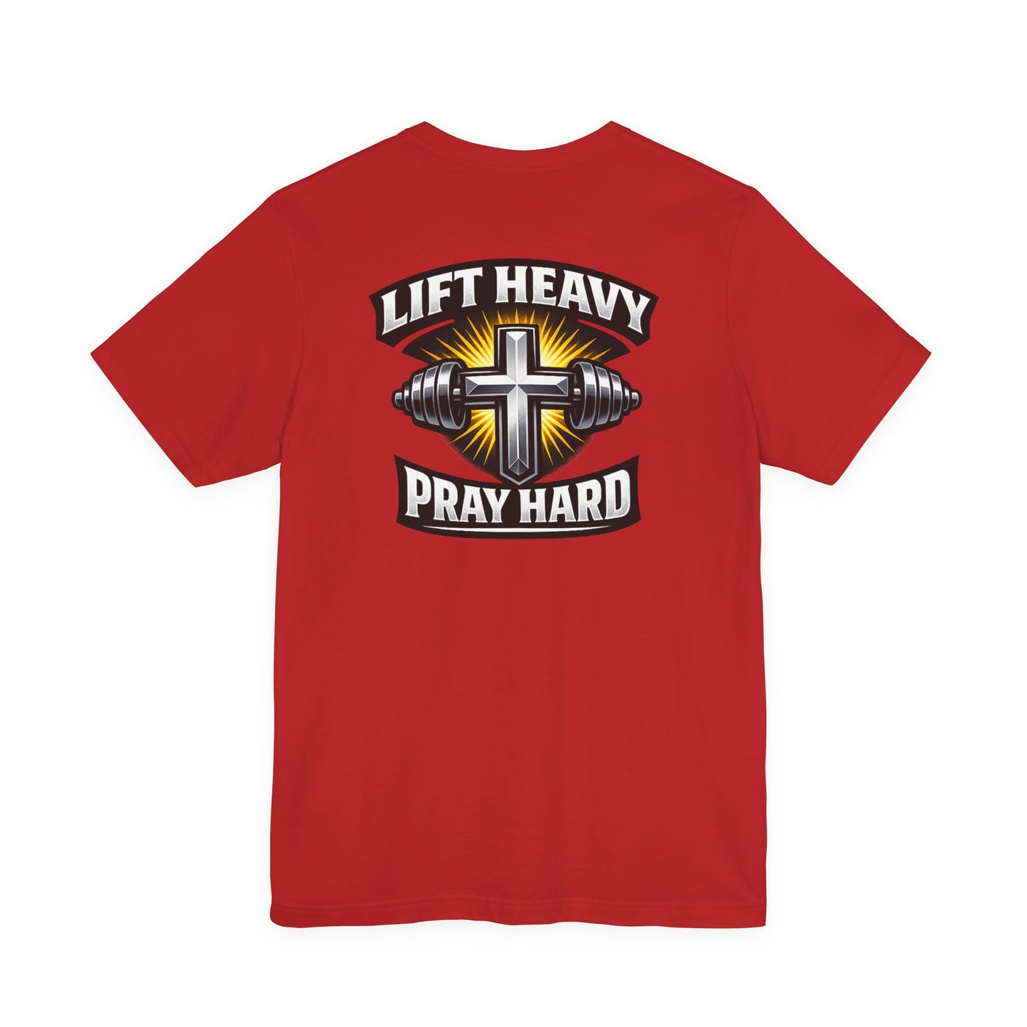 Lift Heavy Pray Hard T‑Shirt — Christian Fitness Gym Tee