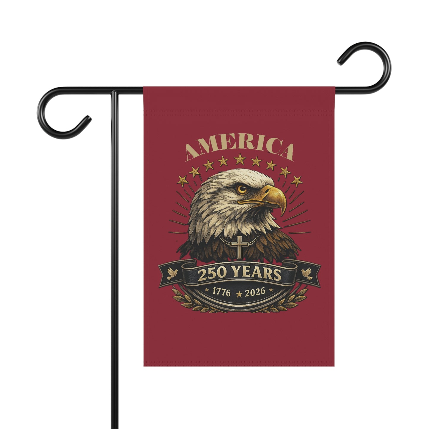 America 250 Years Patriotic Garden Flag — Bald Eagle 1776‑2026 Celebration Banner