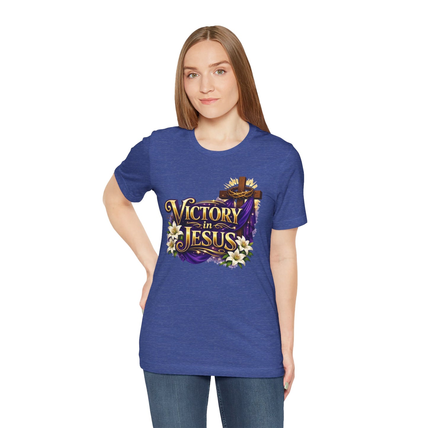 Victory In Jesus Christian T-Shirt — Cross Faith Tee