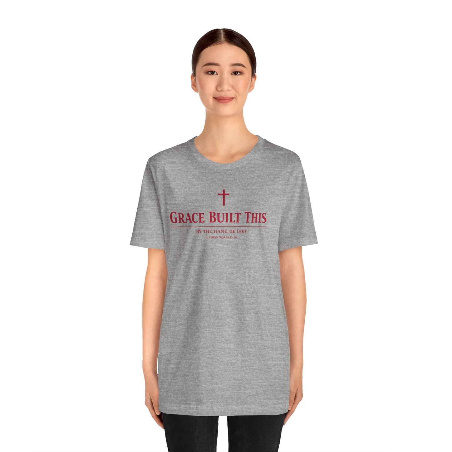 Grace Built This T-Shirt — Christian Faith Tee with Cross