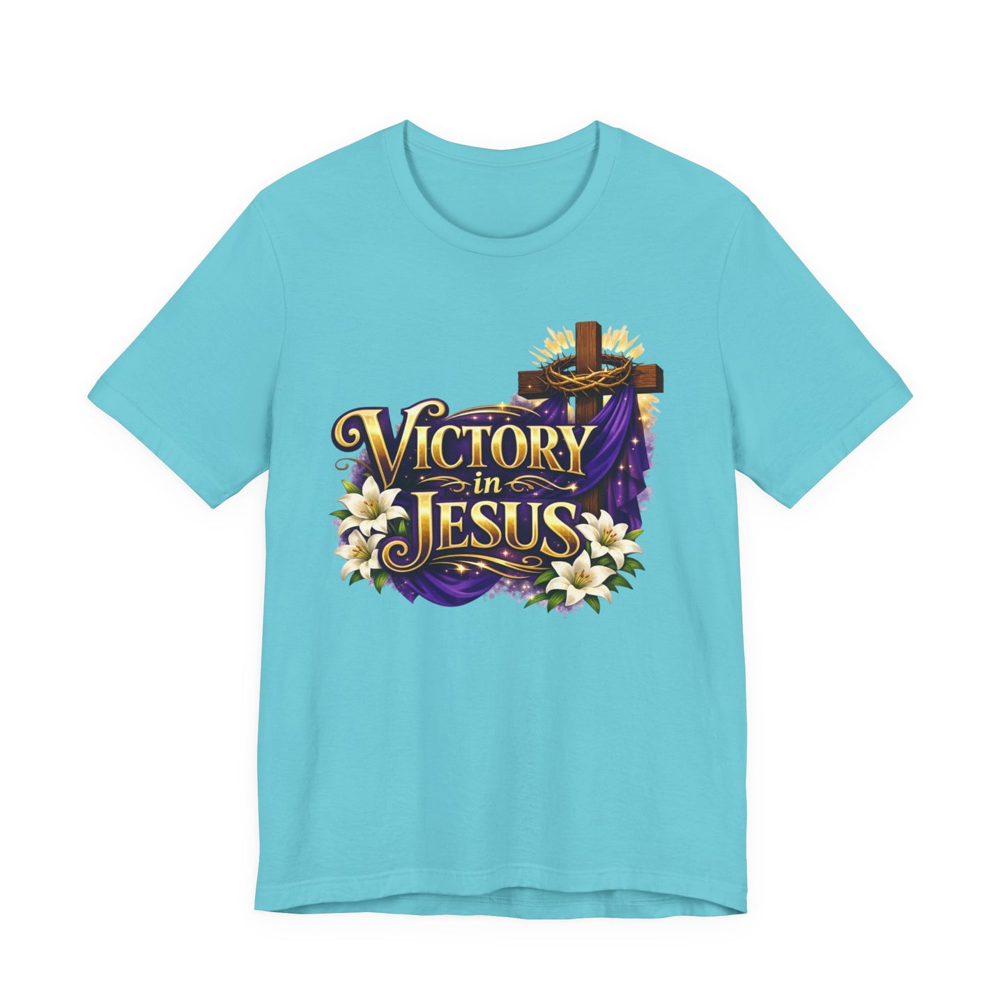 Victory In Jesus Christian T-Shirt — Cross Faith Tee