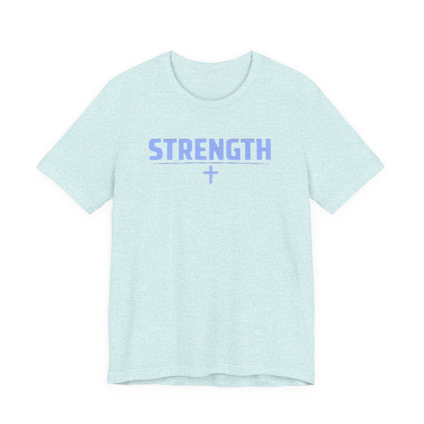 Strength with Cross Tee — Minimal Motivational Fitness Shirt