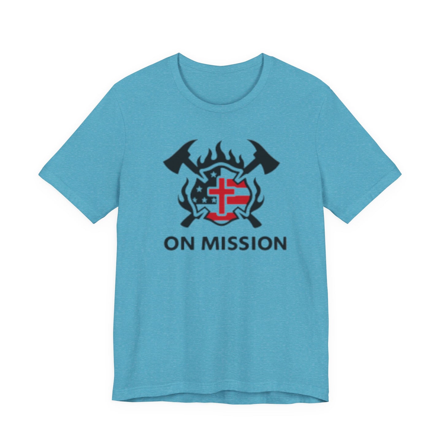 On Mission Christian Cross & American Flag T‑Shirt