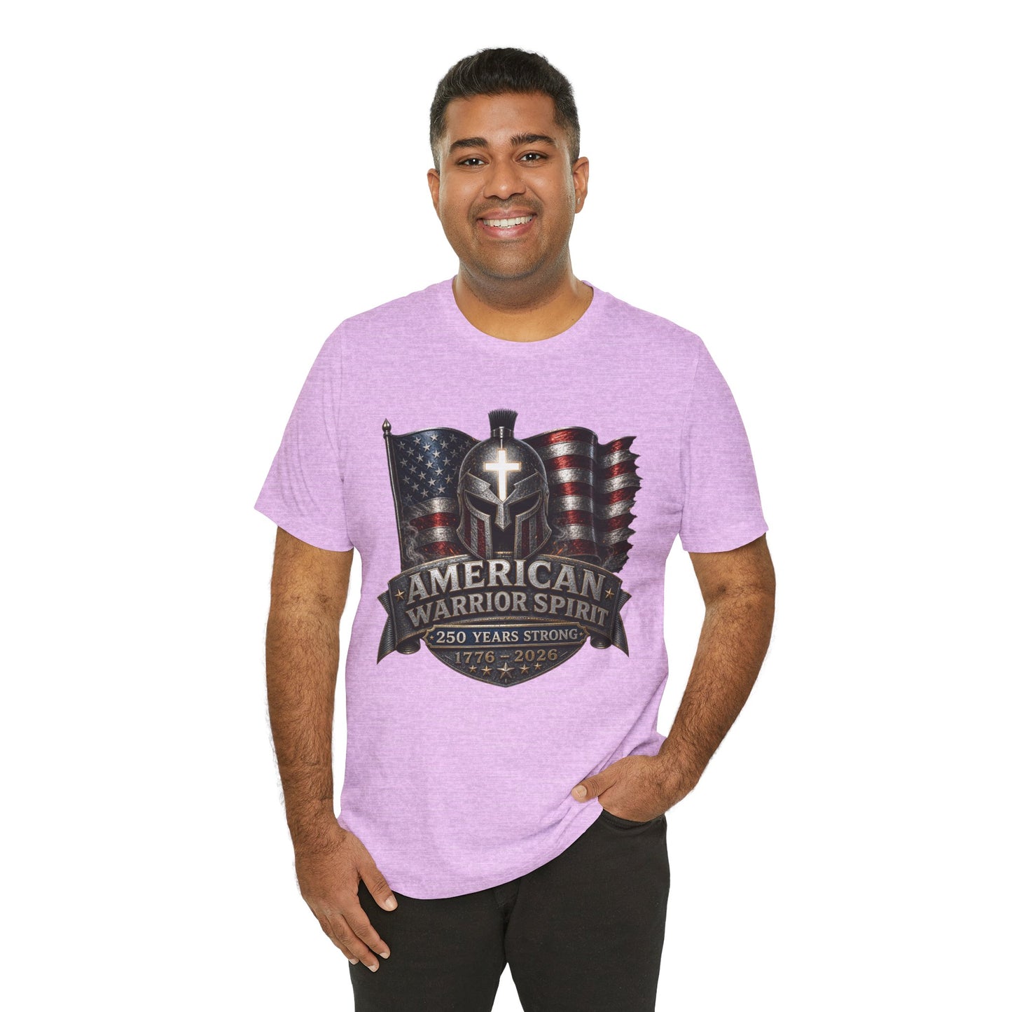 American Warrior Spirit T-Shirt – Patriotic 250 Years Strong Tee (1776–2026)