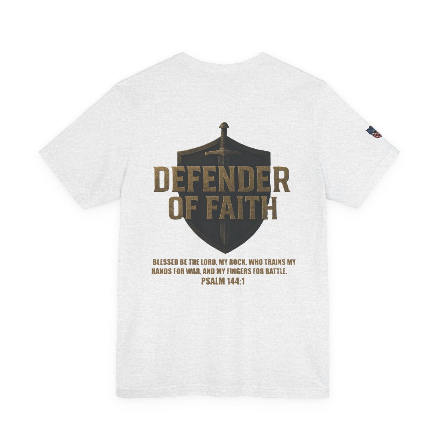 Psalm 144:1 'Defender of Faith' T-Shirt — Christian Scripture Tee