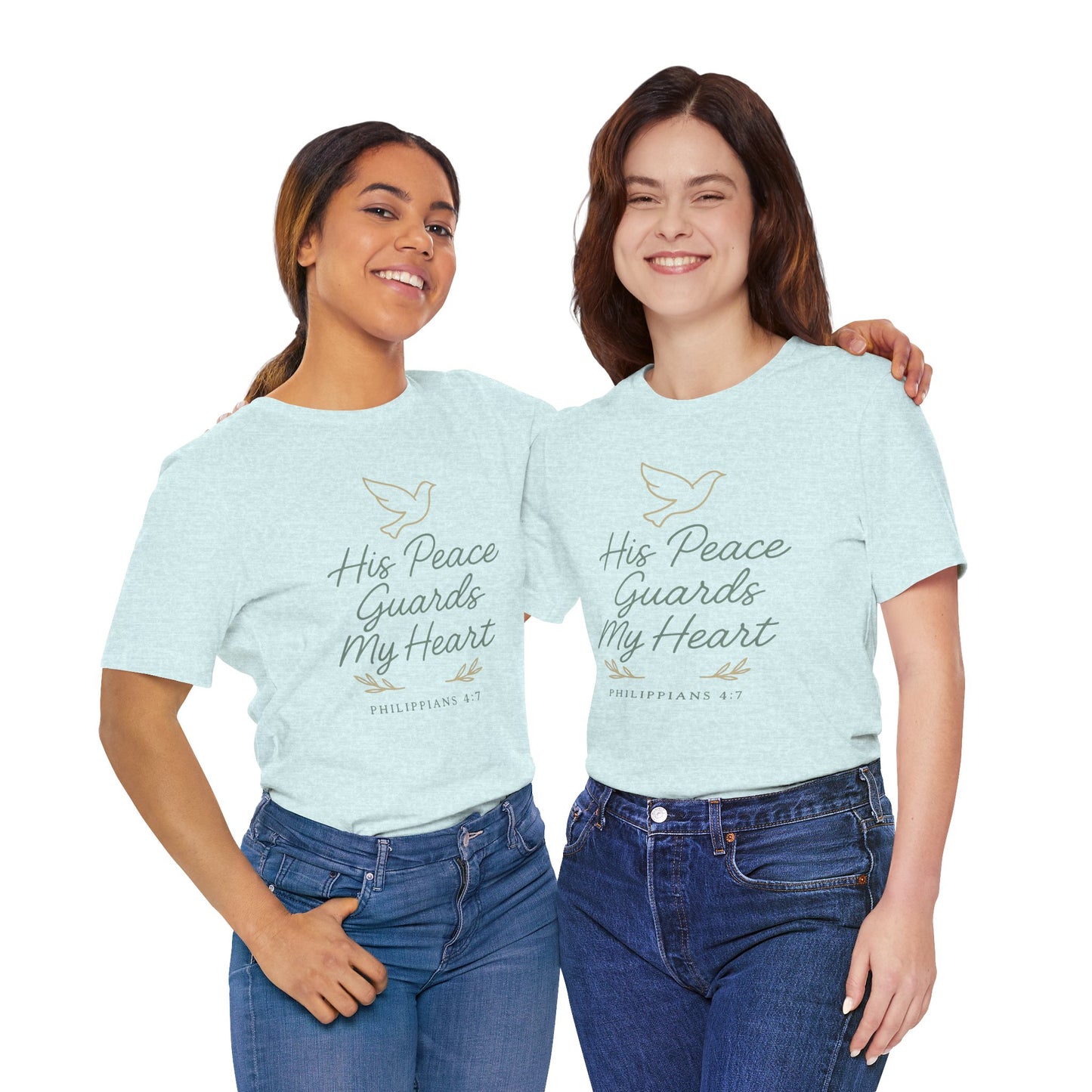 His Peace Guards My Heart Tee — Philippians 4:7 Christian Dove T-Shirt